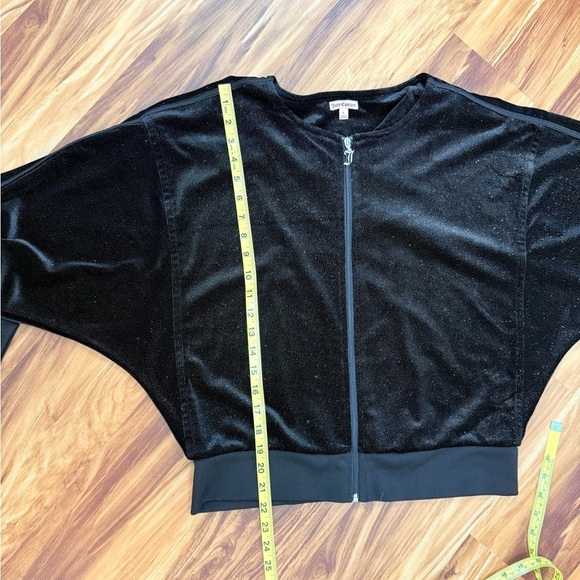 Juicy Couture Velvet Bomber Jacket Black Full Zip - Picture 7 of 8